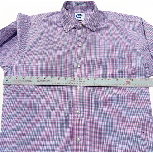 Magna Click Men’s Long Sleeve Small 14-14.5 | 32/33 Pink/Blue Plaid Adaptive - Picture 9 of 11